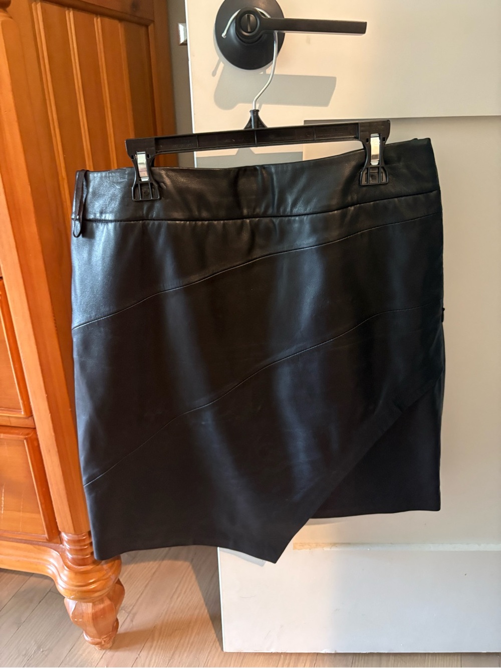 Zadig & Voltaire Black Asymmetrical Leather Skirt